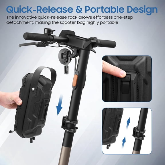 Electric Scooter Bag Storage,Quick Release & Inatallation,EVA Hardshell Scooters Storage Bag with Multicolor Drawstrings for Electric Scooter, Bikes,Ninesbot and NIU (2L)