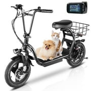 Electric Scooter Bike Folding Electric Bicycle for Adults with LCD Display, 500W Ebike 48V City Bike with Dual Shock Absorber&Dual Disc Brakes 3 Speed Commuting Scooter