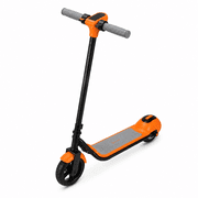 Electric Scooter with Bluetooth Music & Rainbow LED Lights, 3 Speed Modes Max 9MPH, 110W Powerful Motor E-Scooter for Ages 6-12, Safety Electronic Brake, Best Birthday Gift for Boys & Girls,Orange