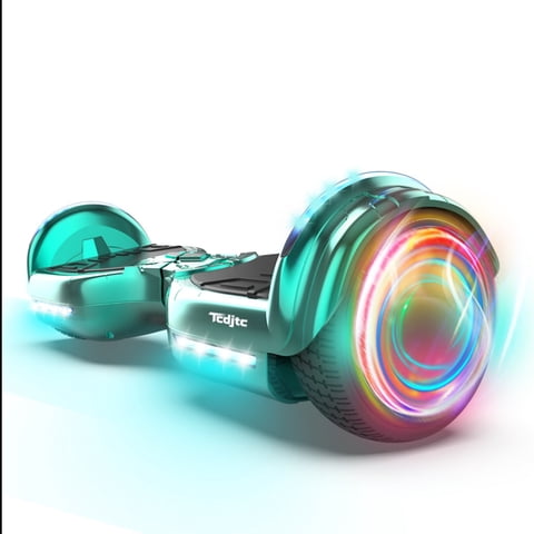 Electric Scooter with Bluetooth Speakers, Tcdjtc Self-Balance Scooter for Kids, Hover Off Road Board Electric Scooter with LED Lights & 400W Motor, Kids Scooter with 9MPH Max Speed