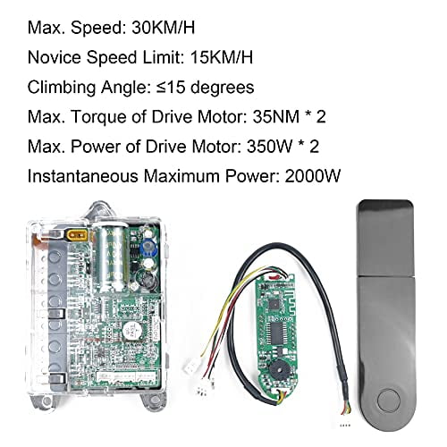 Electric Scooter Controller, 36V Main Board with Digital Display & Front/Rear Lights, Compatible with M365/PRO