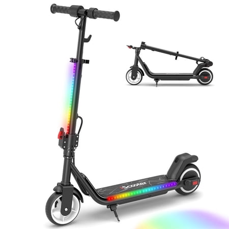 Electric Scooter for Kids Ages 8+, Bluetooth, Horn, LED Display,3 Adjustable Speeds & Heights for Tweens, Foldable, Double Brake, 3 Light Modes, 200W Motor
