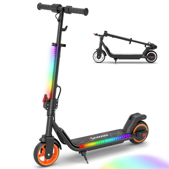 Electric Scooter for Kids Ages 8+, Bluetooth, Horn, LED Display,3 Adjustable Speeds & Heights for Tweens, Foldable, Double Brake, 3 Light Modes, 200W Motor