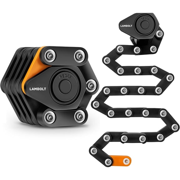 Heavy Duty Anti-Theft Folding Combination Lock for Electric Scooter & Ebike, Compact Alloy Steel Security Chain with Mounting Bracket