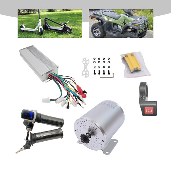 Electric Scooter Motor 48V 2000W Mid Drive Motor DC Brushless Controller 43A with LCD Throttle Grip 3-speed Switch for Go Kart ATV Electric Bicycle Conversion Kit (48V 2000W motor kit)