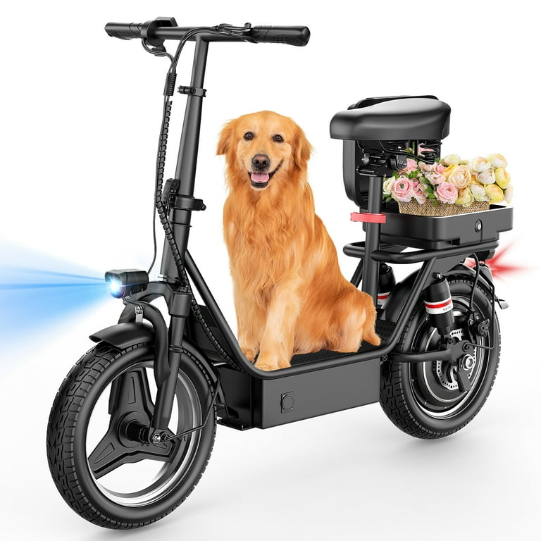 Electric Scooter with Seat, Peak 1200W, 25 MPH and 45 Miles, 14