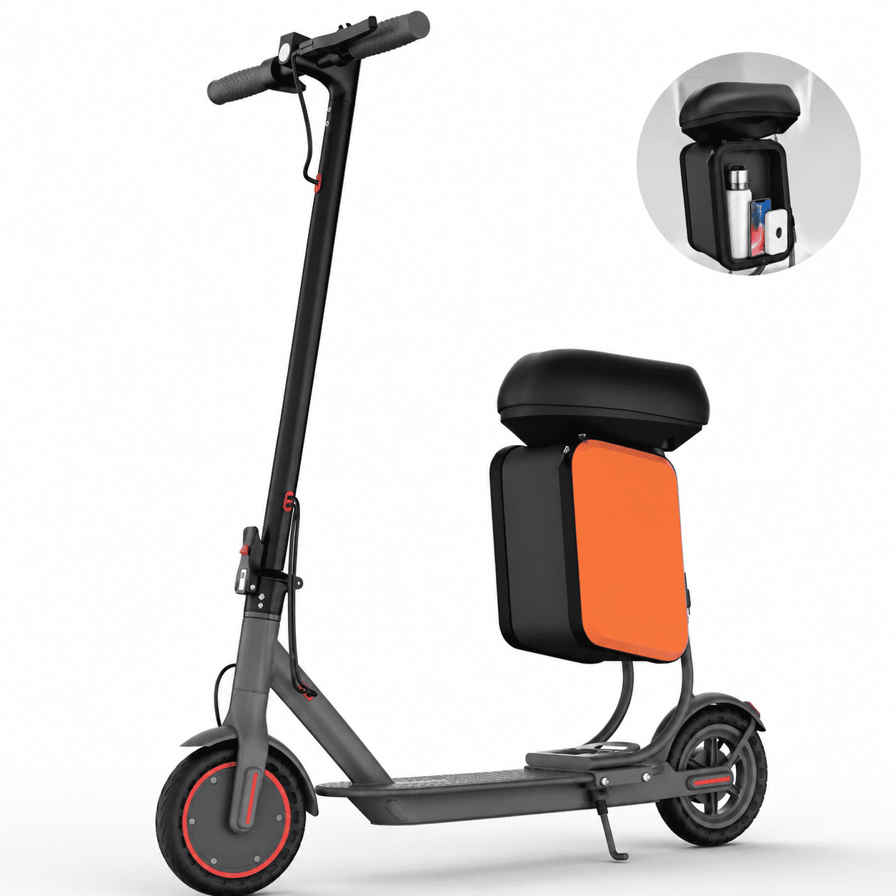 Electric Scooter with Seat and Storage Box, 350W Motor Adult Electric ...