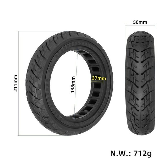 Electric Scooter Solid Tire Roads Black Model 50/75-6.1 Replacement Weight 720g Tubeless Brand New Black