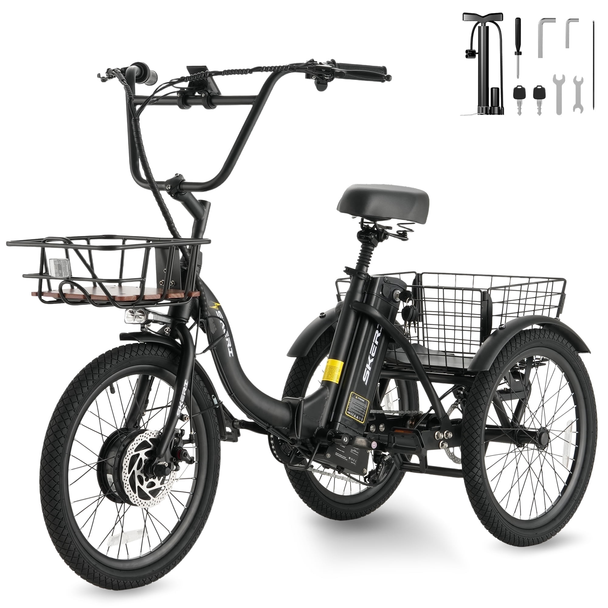 Electric Scooter Tricycle for Adults, 20 Folding Electric Trike,3 Wheels Electric Bicycle Bikes, Peak 1000W Step-Thru Etrike with 36V 13Ah UL2849 Removable Battery and Large Basket for Women Men
