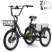 Electric Scooter Tricycle for Adults, 20  Folding Electric Trike,3 Wheels Electric Bicycle Bikes, Peak 1000W Step-Thru Etrike with 36V 13Ah UL2849 Removable Battery and Large Basket for Women Men