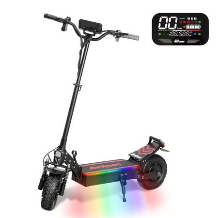 Electric Scooter for adult, 2500W Motor up to 30 MPH Max 30 Miles 11 inch Pneumatic Tire, Double Suspension and Double Brake, Foldable Escooter Adult Without Seat