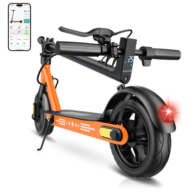 Electric Scooter for Adults - 350W Motor 10" Solid Tires, up to 19MPH and 16Miles Long-Range Portable E Scooter