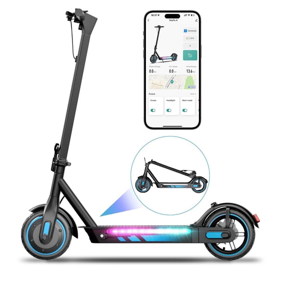 Electric Scooter for Adults - 600W Motor 10" Tires, up to 25MPH and 30Miles E Scooter