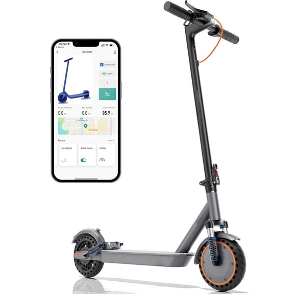Electric Scooter for Adults, Folding E-Scooter with Dual Suspension, 8.5 Tires, 19 Mph, 350W Motor, 23 Miles Range, APP Control