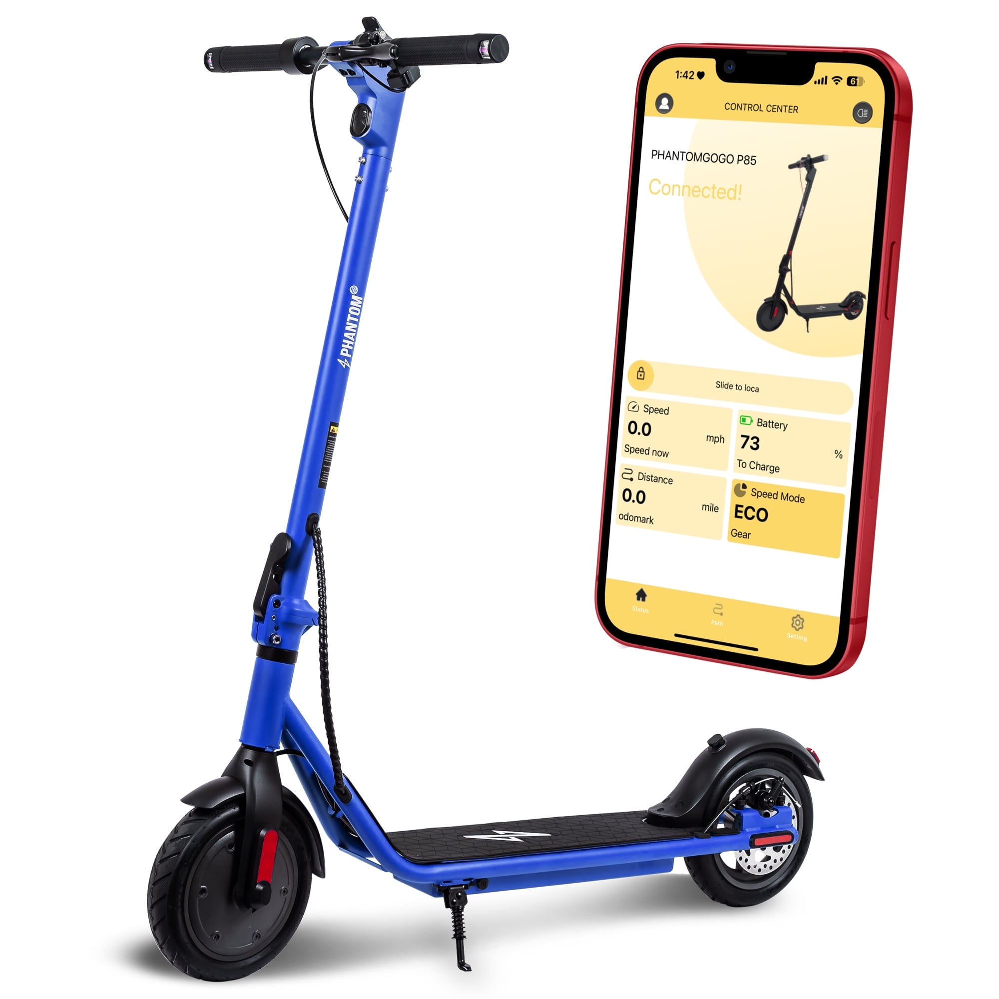 Electric Scooter for Adults Scooter Foldable Escooter 15.5 mph Max Speed with 350W Motor E-Scooter for Commuter (Blue)