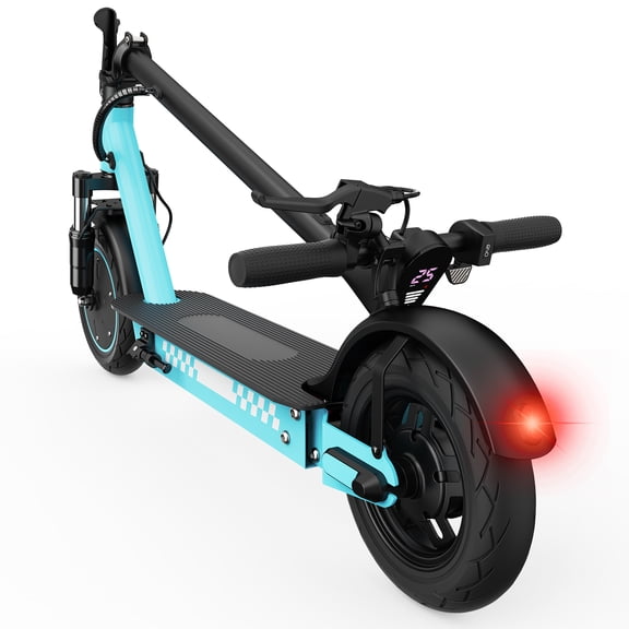 Electric Scooter for Adults with Dual Suspension, 10'' Solid Tires, 350W Motor, 19 MPH & 21 Miles Range, Foldable E-Scooter Blue