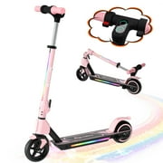 SIAMTE Electric Scooter for Kids Teens Ages 6-14, Scooter with Lighting Lamp ,3 Adjustable Height, Dual Braking System ,Top 8.7mph & 5 Miles ,130W