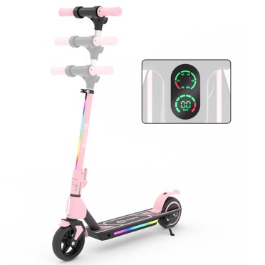 IHoverboard B1 Kids Electric Scooter – 70W Foldable 3-Wheel E-Scooter For Ages 3-8 (Pink)