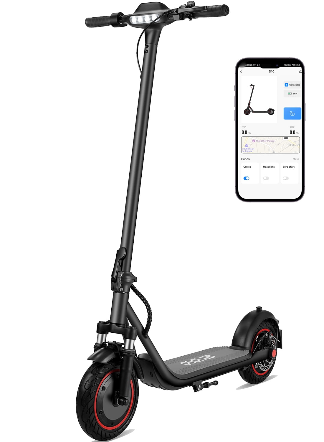 NAVEE V50 Electric Scooter Foldable 600W Max Power 40km Max Range 10 inch  Pneumatic Tire EScooter with AirTag Holder LED Display - AliExpress