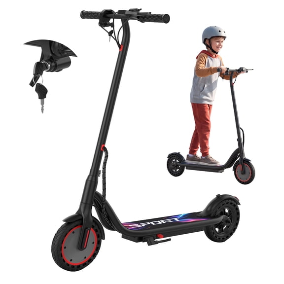 Electric Scooter for Teens, 350W Electric Scooter, 8.5" Commuting E Scooter with Key Start, Max 15 mile Range Top Speed 19mph