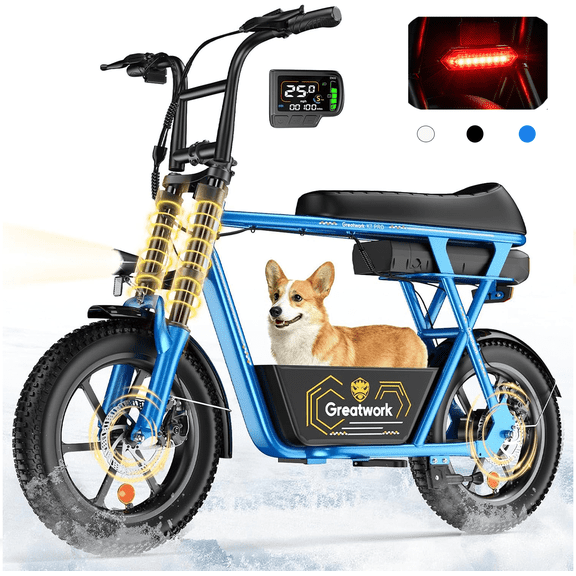 Electric Scooter with Seat for Adults,1500W Peak Motor,48V 15Ah Battery, 25MPH 45 Miles,16" Fat Tires, Moped E-Scooter with Basket UL2272