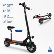 Mebike M8 Electric Scooter with Seat for Adults,35 MPH MAX Speed ,1200W Motor Foldable Escooter, 10 inch Street Tire,UL2272
