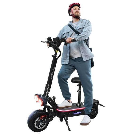 Bikydom 5600W Electric Scooter with Seat for Adults 50 mph & 52 Miles Dual Drive Foldable Scooter Max Load 440lbs