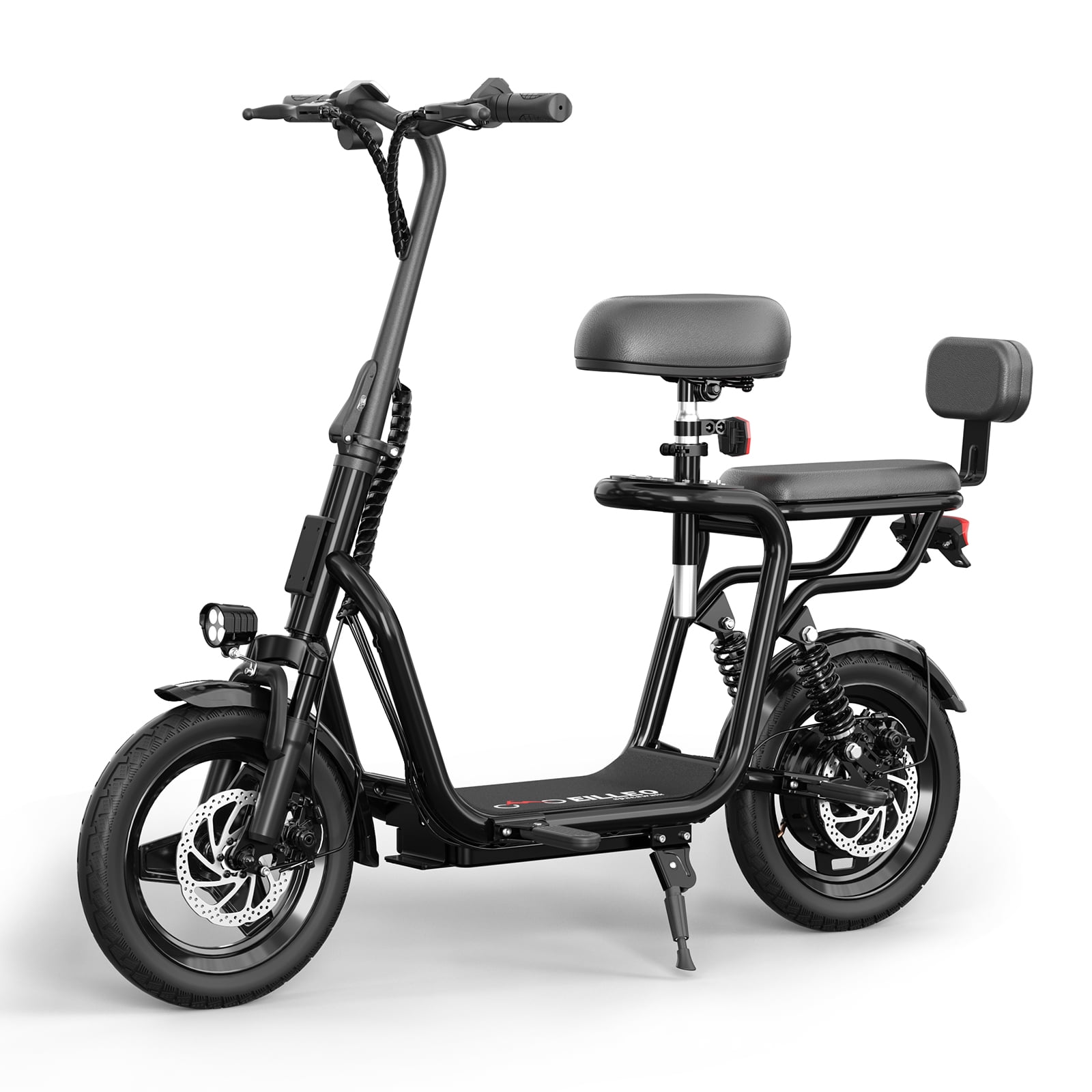 Electric Scooter with Seats for Adults Power by 500W Motor, E Bike with 14" Pneumatic Tire and 20 Miles Range&17.5Mph, Electric Bicycle for Women/Man