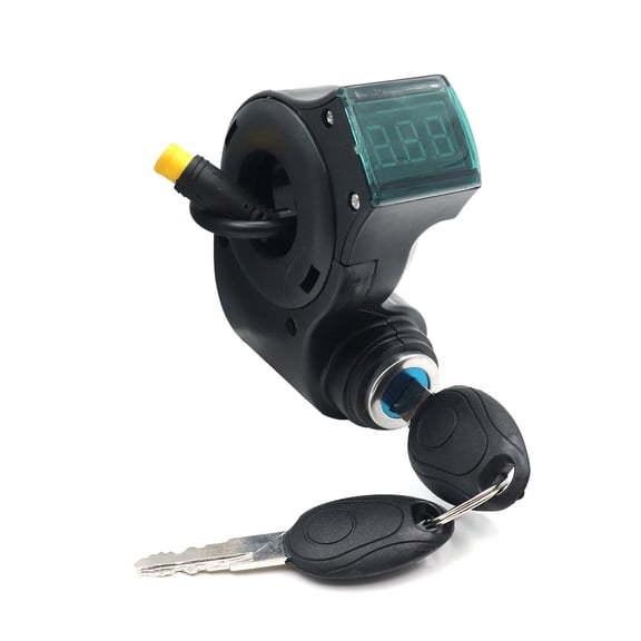 Electric Scooters Handlebar Switches Lock with Keys & Voltages Display Waterproof Handlebar Switches Lock for Electric Scooters
