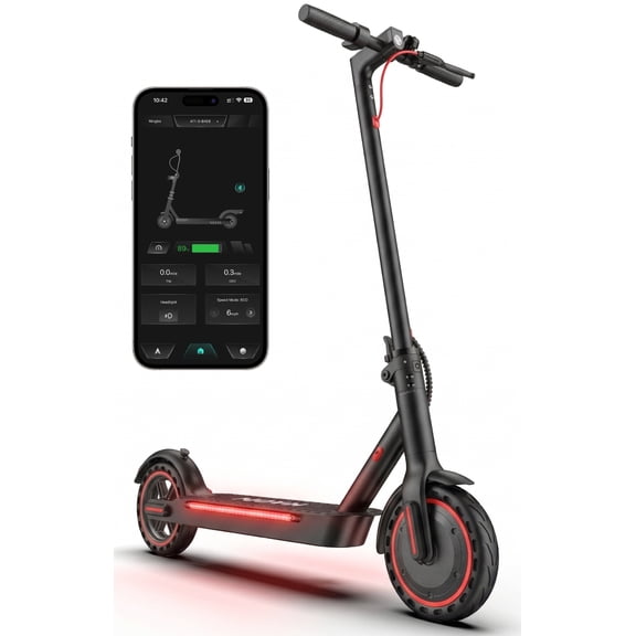 Electric Scooters for Adults, 550W Motor up to 19MPH & 19Miles, Foldable E-Scooter w/Side Light & App