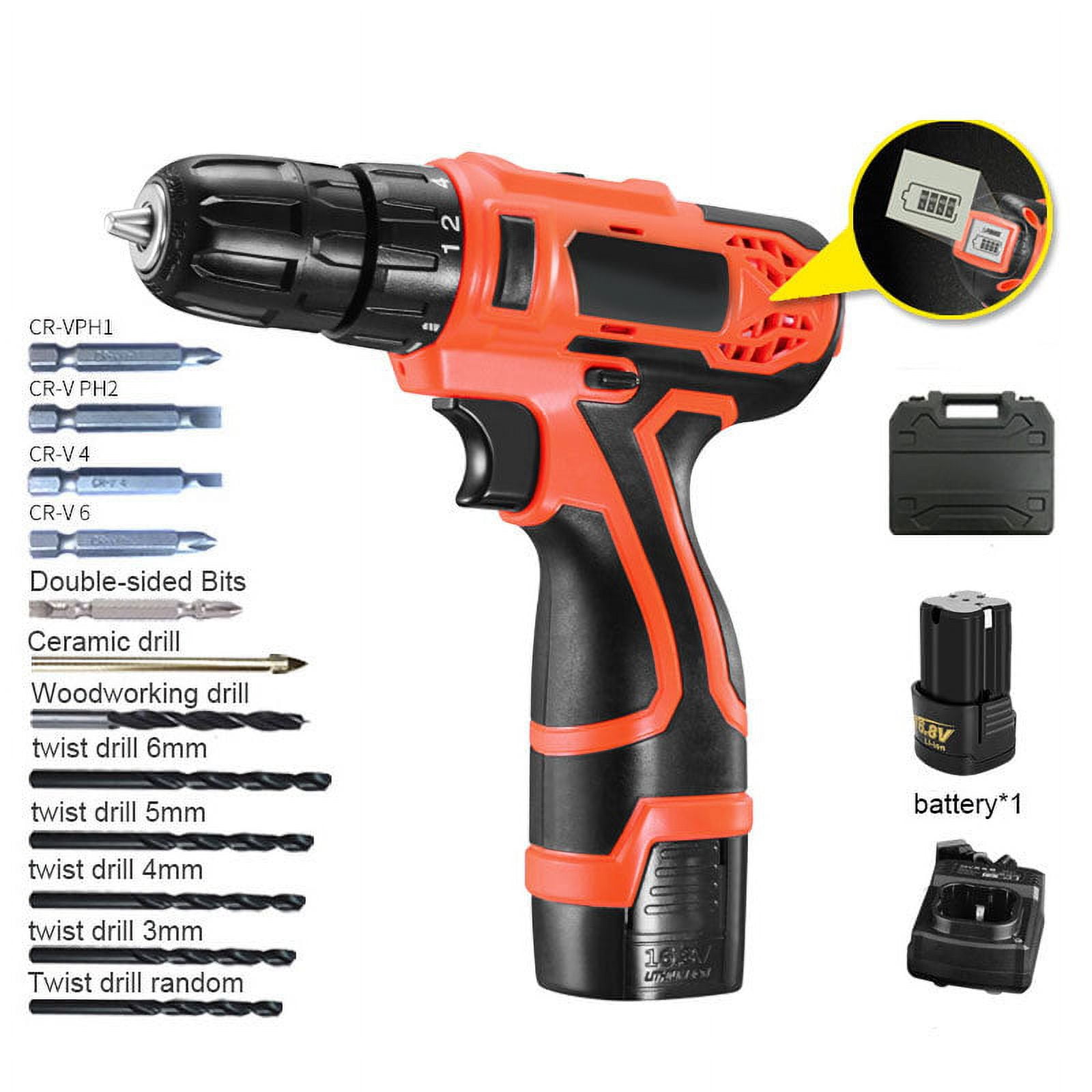12V 16.8V 21V Cordless Drill Power Tools Wireless Drills Rechargeable Drill  Set for Electric Screwdriver Battery Driller Tool