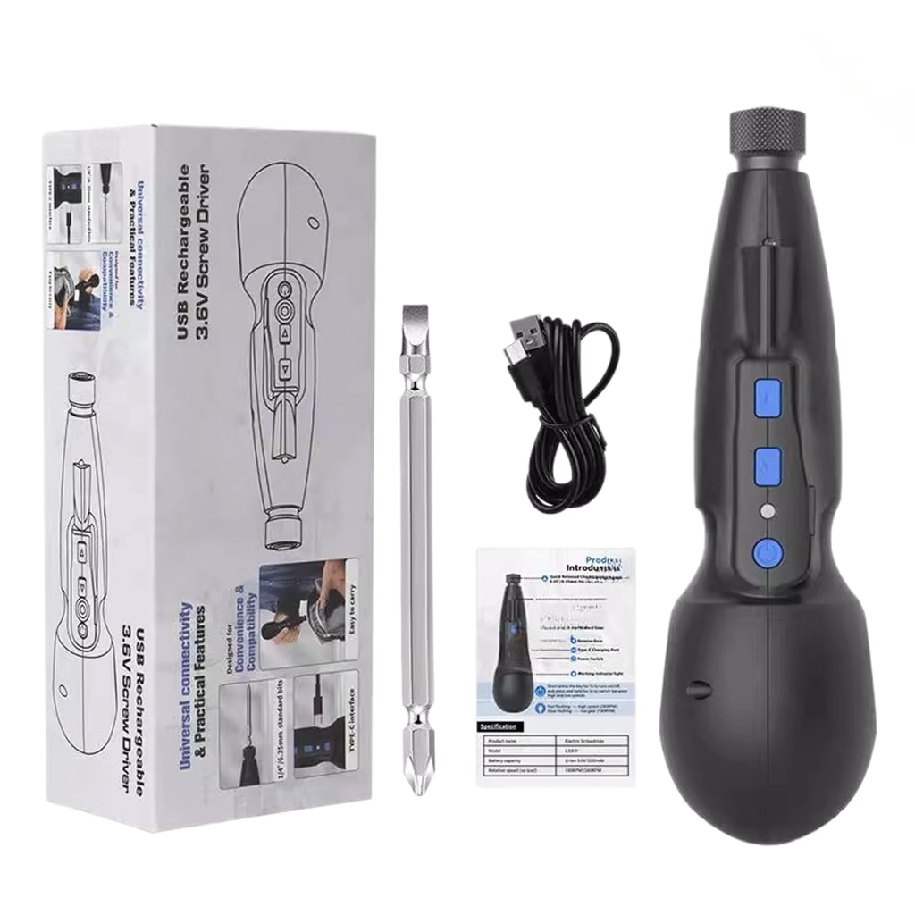 3.6V Cordless Electric Screwdriver with LED Light For Home 1200mah Rechargeable Battery Type C Charging Adjustable