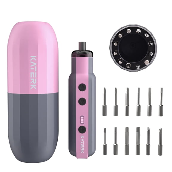 Electric Screwdriver Cordless Power Screwdriver Set Rechargeable | 1500mAh Battery 3-Torque with 12 S2 Steel Bits & LED Light for Furniture Electrical Repairs, Compact Size for Men Women