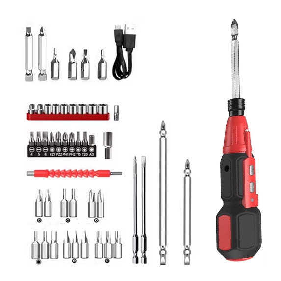 Electric Screwdriver Kit,Power Cordless Screwdriver Rechargeable Set with LED Work Light,31 pieces Screwdriver Bits,9 Sockets, Flex Hex Shaft, Bit Holders
