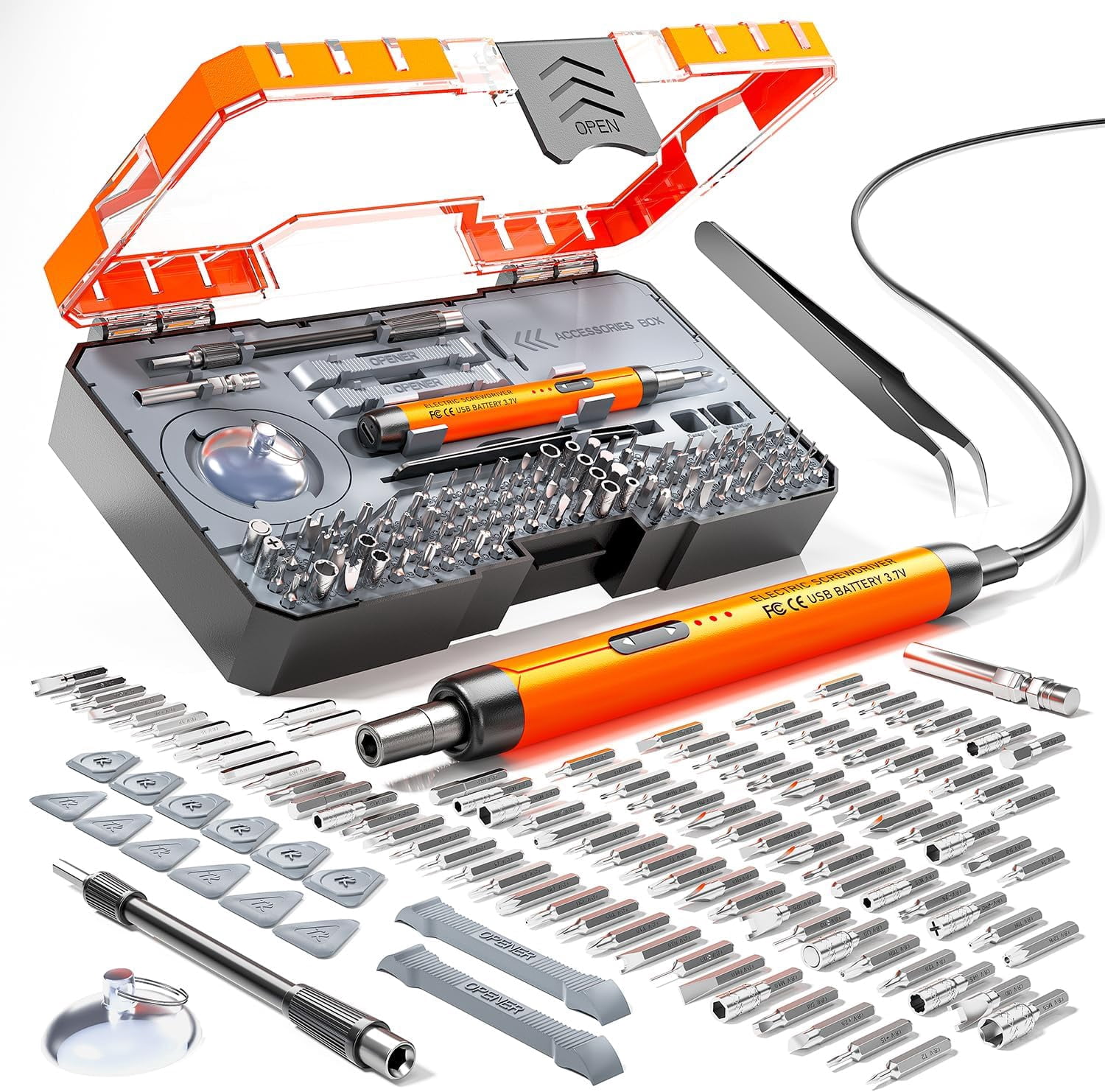 Electric Screwdriver, Precision Screwdriver Set, 120-in-1 Magnetic Bits ...