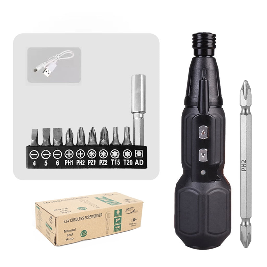 Electric Screwdriver Set 3.6V Cordless Screwdriver LED Shadowless Lighting Rechargeable for Household Repair Accessories