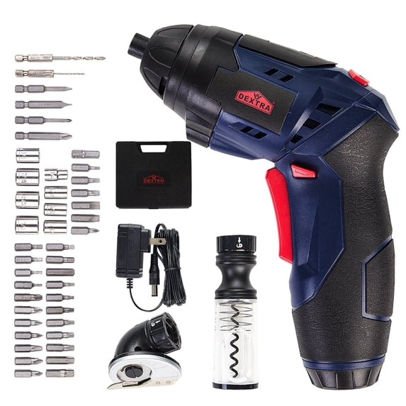 4V Cordless Electric Screwdriver Set with 34PC Bits, LED Light, and ...