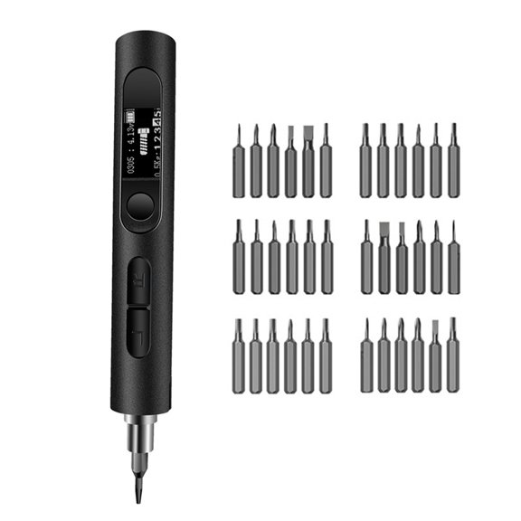 1PCS x Electric Screwdriver 32PCS x Replacement head-Black