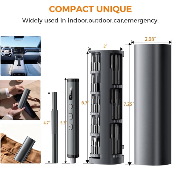 Electric Screwdriver with OLED Display, 80 in 1 Precision Set, 0.5Nm Torque, Rechargeable Cordless Repair Kit for PC PS5 Laptop Camera