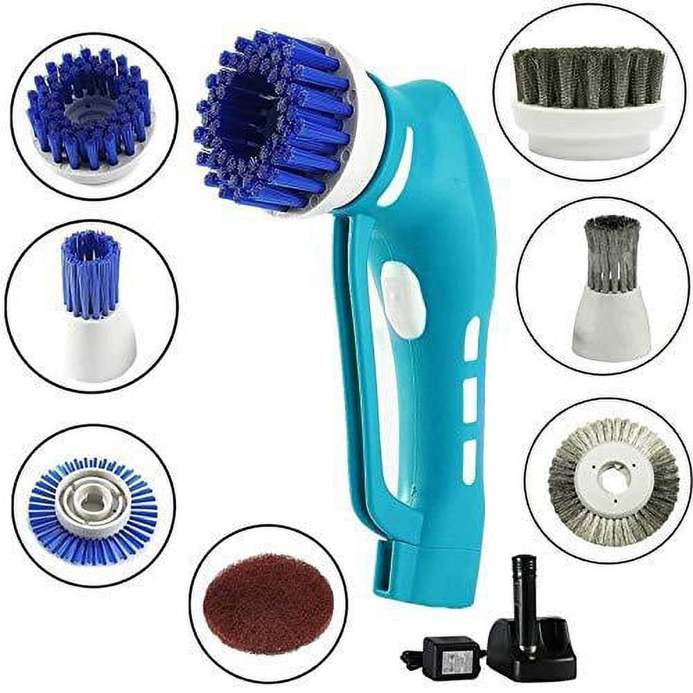 Tonchean 360° Rotary Electric Scrubber, Hand-Held Cordless, with 7  Replaceable Brush Heads & Reviews