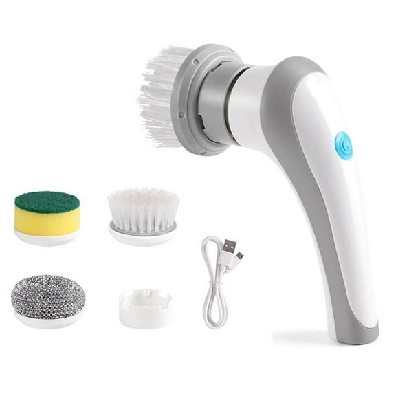 Electric Scrubber for Bathroom Bathtub Kitchen,Portable Cordless Rechargeable Scrubber with 3 Replaceable Brush