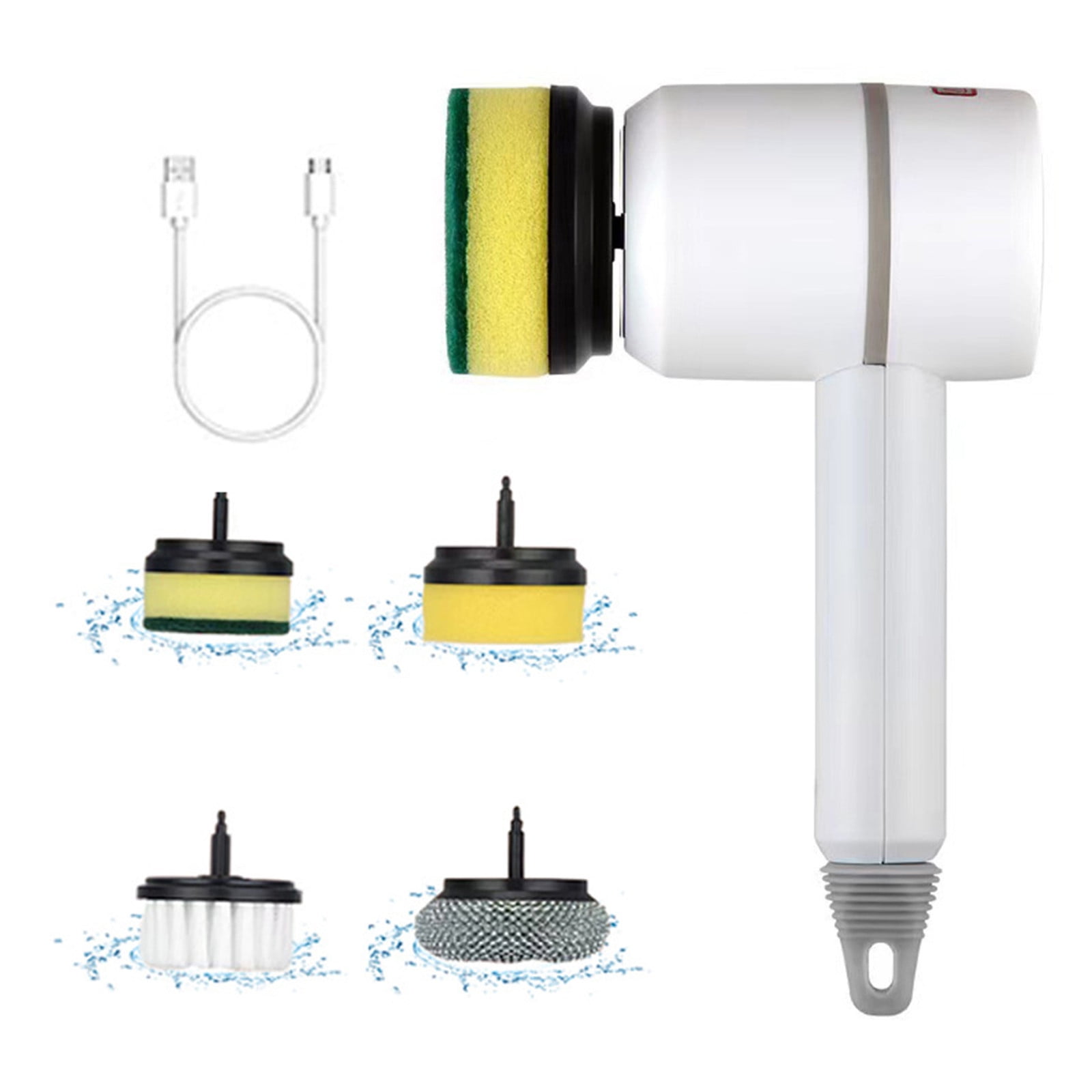 Electric Scrubbers, 2024 New Electric Scrubber for Bathroom,4 Replaceable Heads, Handheld Spin