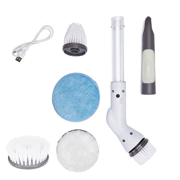 Electric Scrubbers Cleaning Brush Scrubbers Adjust Extension Handle Electric Scrubbers,White