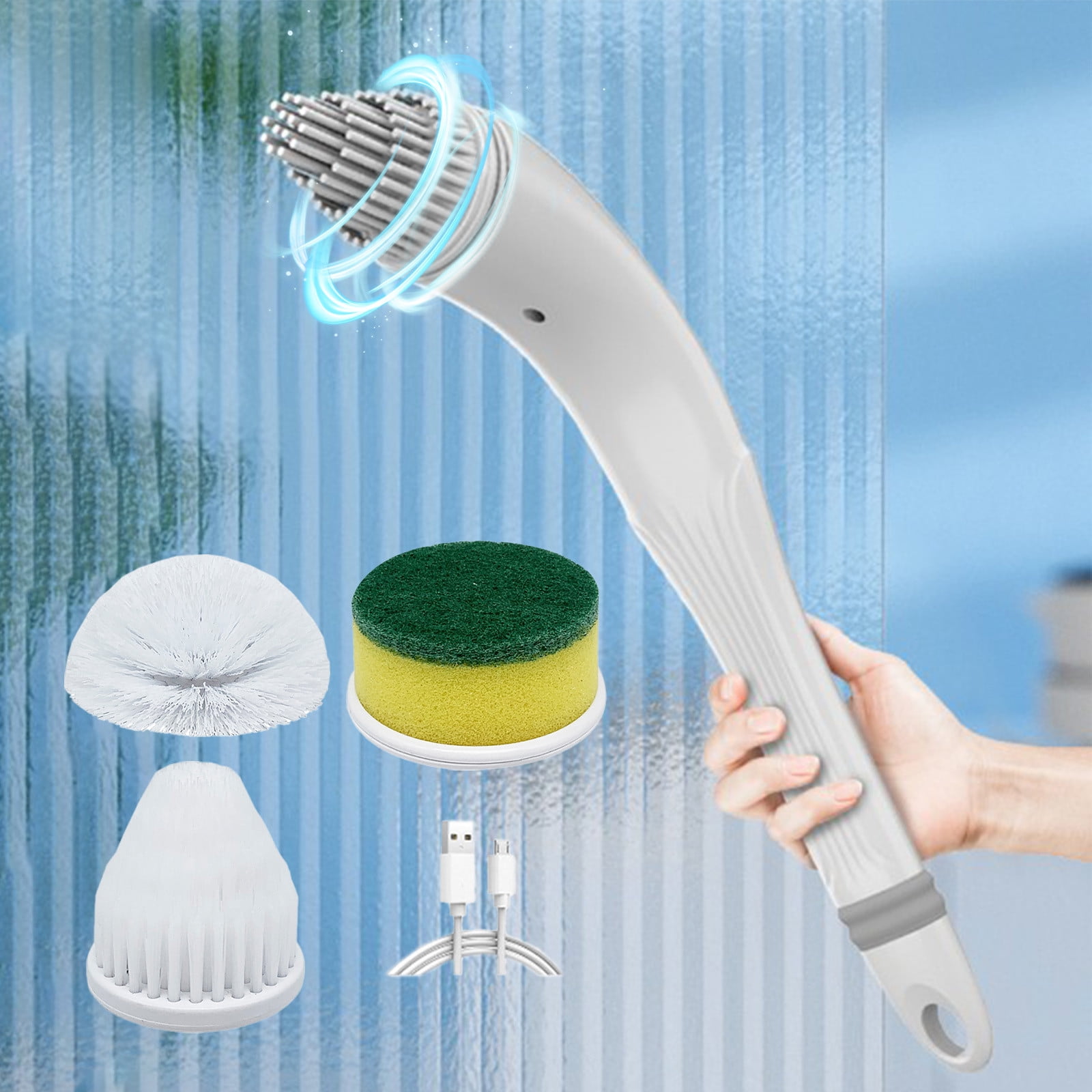 Electric Scrubbers Handheld Scrubbers With 3 Replaceable Brush Heads