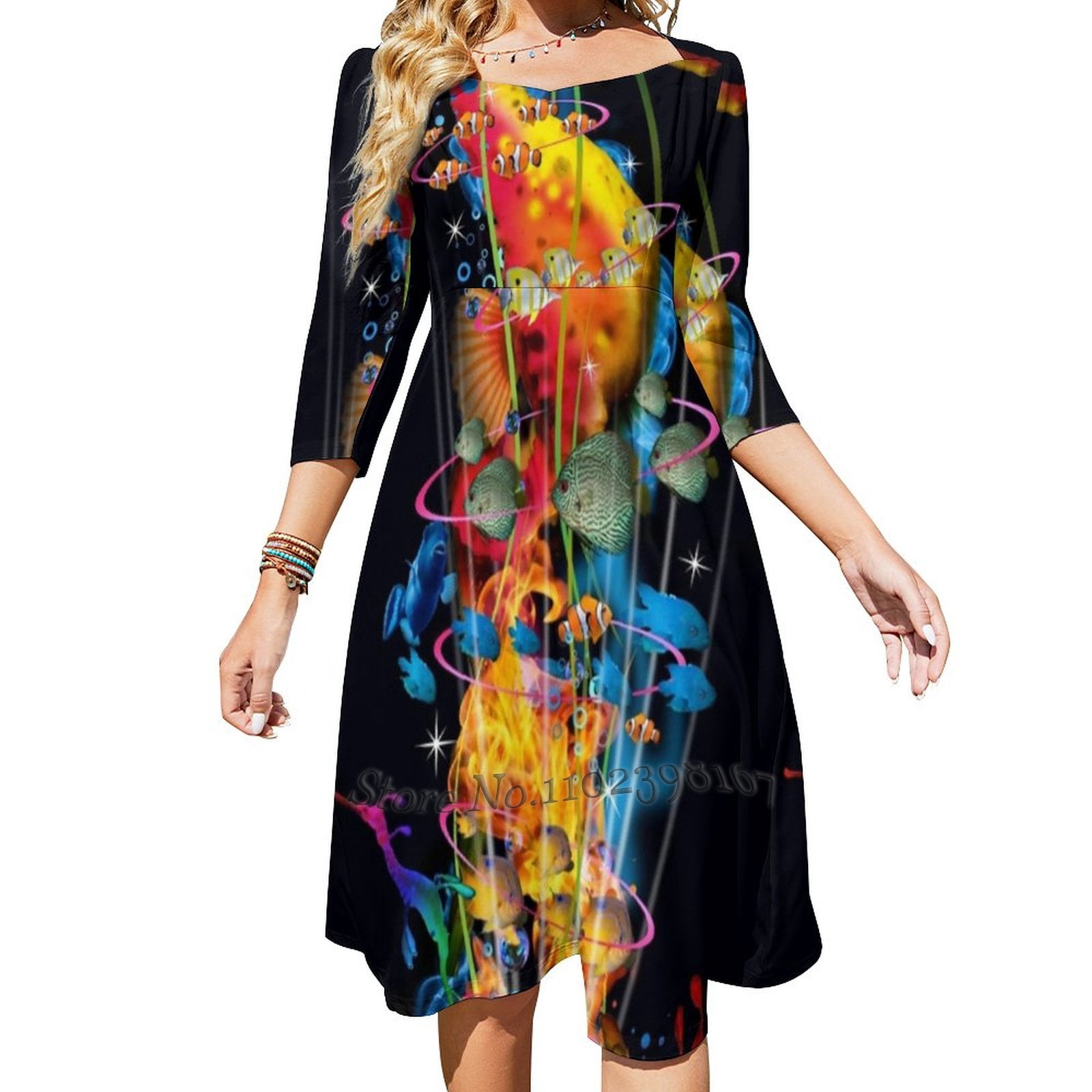 Seahorse Navy Travel Dress