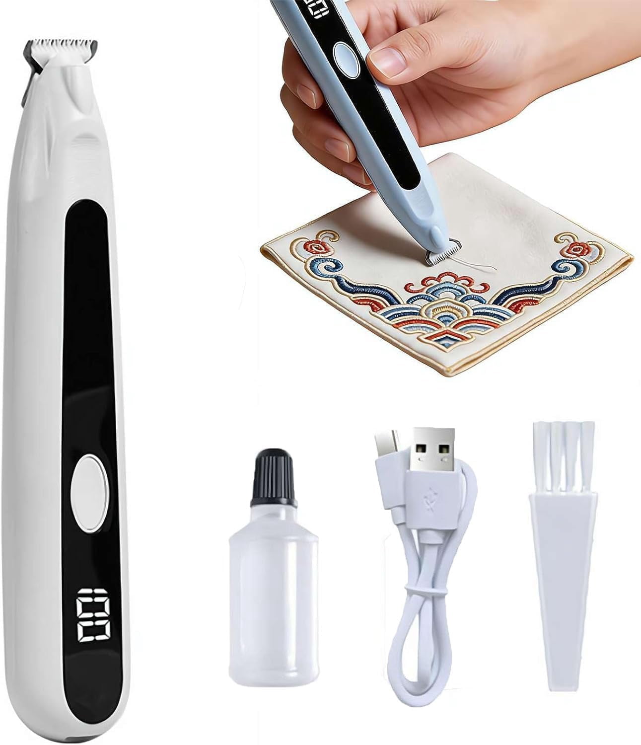 Electric Seam Ripper,Electric Seam Ripper & Thread Remover - Cordless USB-C Rechargeable Precision Stitch Eraser, Handheld Tool for Sewing, Quilting & Embroidery (Blue)