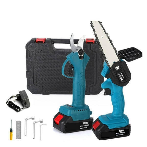 Electric Secateurs, 1/2 PCS Cordless Pruning Shears 6 Inch Electric Chainsaw Lithium Chain Saw Pruners Cutting Pruning Branch Set Garden Tools ,Increased Precision