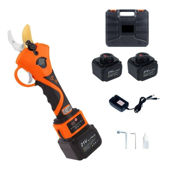 Electric Secateurs, 21V Cordless Pruner Lithium-ion Pruning Shear Efficient Scissors Bonsai Electric Tree Branches Garden Tools S-8 32mm Garden Efficientcutting