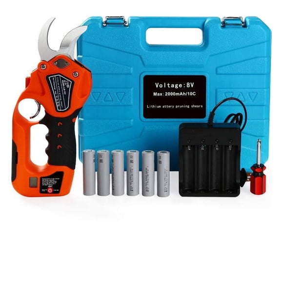Electric Secateurs, Electric Pruner Shear 8V 150W Professional Cordless Pruning Shears With 6 2Ah Lithium Battery Electric Tree Pruning Tool Kits ,Increased Precision