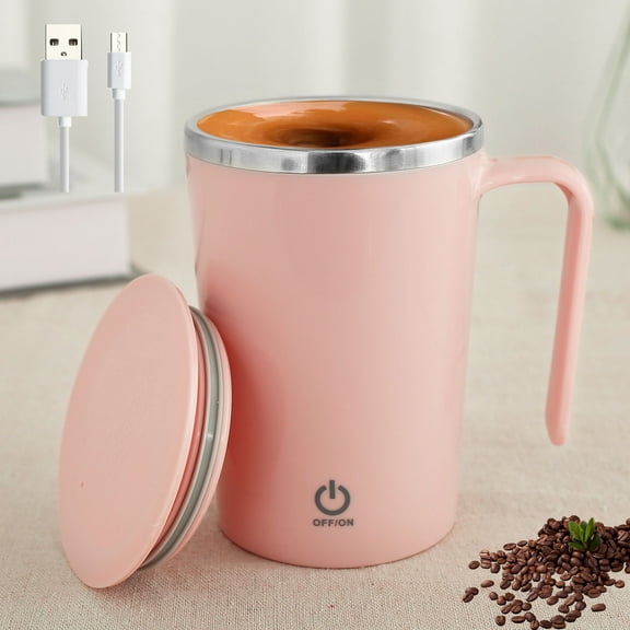 Electric Self Stirring Mug 1200mAh Rechargeable Automatic Mixing Mug Stainless Steel Magnetic Stirring Cup Reusable Self Mixing Coffee Cup Portable Auto Stirring Mug for Home Office Coffee Milk